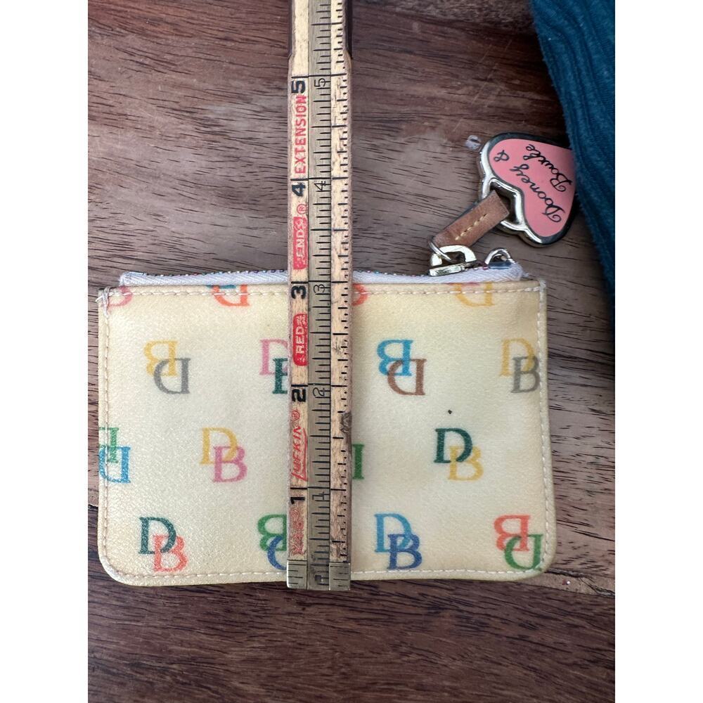 Vintage Dooney & Bourke Zipper Coated Canvas Leather Key Ring Coin Pouch - Picture 5 of 6